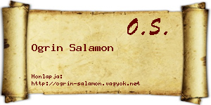 Ogrin Salamon névjegykártya